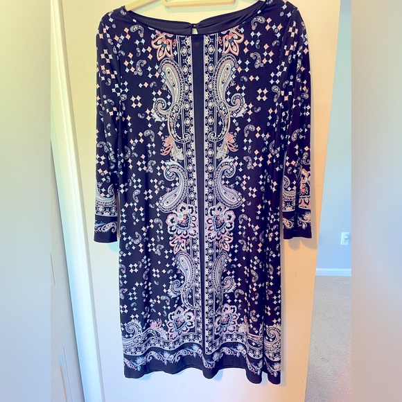 Black, White, and Pink Paisley dress from White House Black Market size Large - Picture 1 of 3